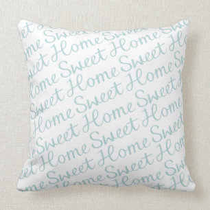 Home Sweet Home Diagonal Script in DE Blue Wt Kussen
