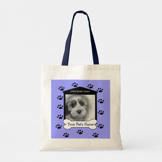 Home Sweet Home Doghouse Lavender Pet Lijst Tote Bag (Achterkant)
