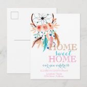 Home Sweet Home, Dream Catcher, Nieuw adres Aankondigingskaart (Voorkant / Achterkant)