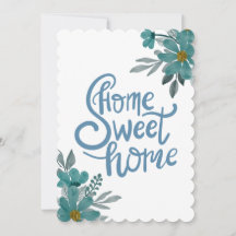 Home Sweet Home Elegant Flowers Housewarming Kaart