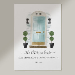 Home Sweet Home Familie Aqua Waterverf deur Poster