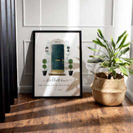 Home Sweet Home Familie Donkergroene Waterverf Dee Poster