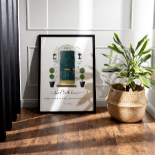 Home Sweet Home Familie Donkergroene Waterverf Dee Poster