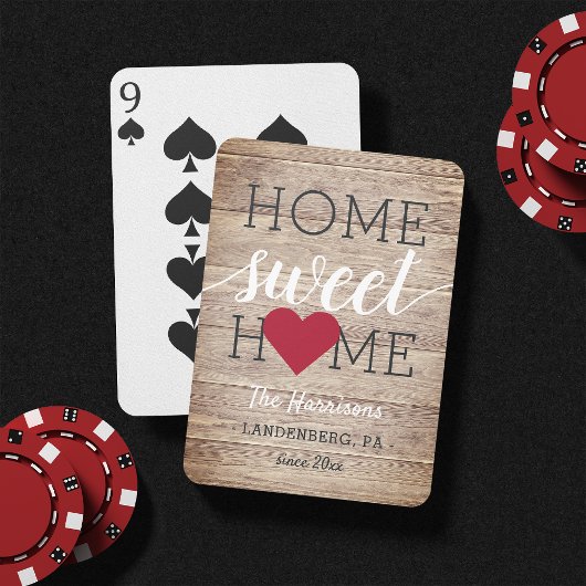 Home Sweet Home Familienaam & Hometown Pokerkaarten
