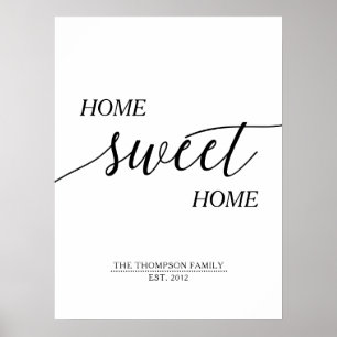 Home Sweet Home Familienaam Poster