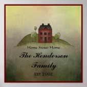 Home Sweet Home Familienaam Wall Print (Voorkant)