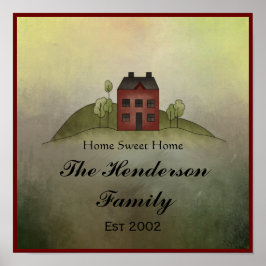 Home Sweet Home Familienaam Wall Print