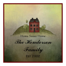 Home Sweet Home Familienaam Wall Print