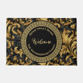 Home Sweet Home Familienaam Zwart Goud Classy Deurmat (Voorkant)
