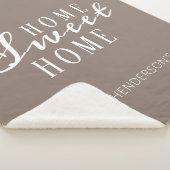 Home Sweet Home Family Custom Tan White Sherpa Deken (3/4)
