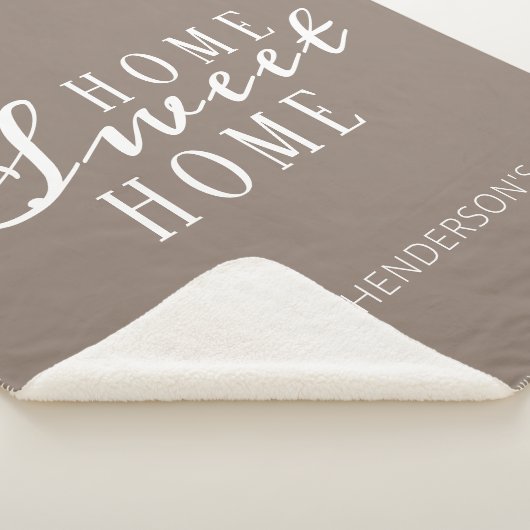 Home Sweet Home Family Custom Tan White Sherpa Deken (3/4)