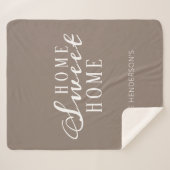 Home Sweet Home Family Custom Tan White Sherpa Deken (Voorkant (horizontaal))