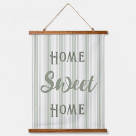 Home Sweet Home Farmhouse Sage Ticking Stripes Hangend Wandkleed