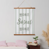 Home Sweet Home Farmhouse Sage Ticking Stripes Hangend Wandkleed (Slaapkamer)