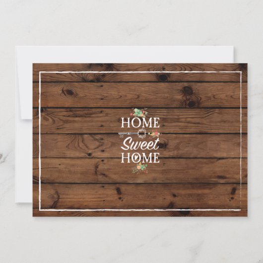 Home Sweet Home Floral Housewarming Invitation Kaart (Achterkant)