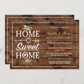 Home Sweet Home Floral Housewarming Invitation Kaart (Voorkant / Achterkant)