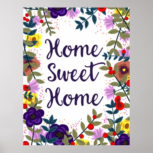 Home Sweet Home Floral Reef Poster (Voorkant)