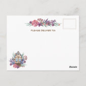 Home Sweet Home Floral Waterverf Moving Briefkaart (Achterkant)