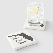 Home Sweet Home Florida state map silhouette Stenen Onderzetter (Zijkant)