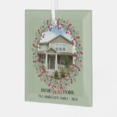 Home Sweet Home Foto met kerstboom Glas Ornament (Voorkant links)
