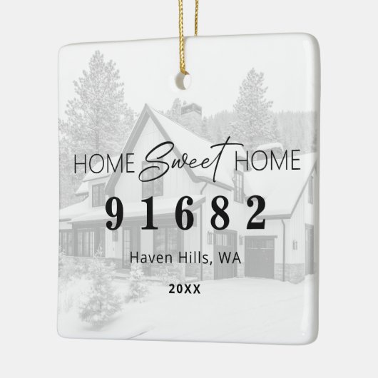 Home Sweet Home Foto Postcode Keramisch Ornament (Links)