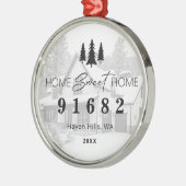 Home Sweet Home Foto Postcode Metalen Ornament (Links)