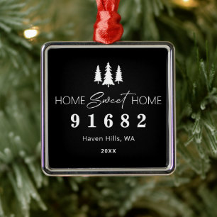 Home Sweet Home Foto Postcode Metalen Ornament