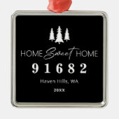 Home Sweet Home Foto Postcode Metalen Ornament (Voorkant)