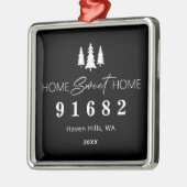 Home Sweet Home Foto Postcode Metalen Ornament (Links)