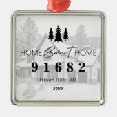 Home Sweet Home Foto Postcode Metalen Ornament (Voorkant)