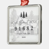 Home Sweet Home Foto Postcode Metalen Ornament (Links)