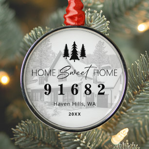 Home Sweet Home Foto Postcode Metalen Ornament