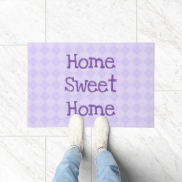 Home Sweet Home | geometrisch ruitpatroon Deurmat