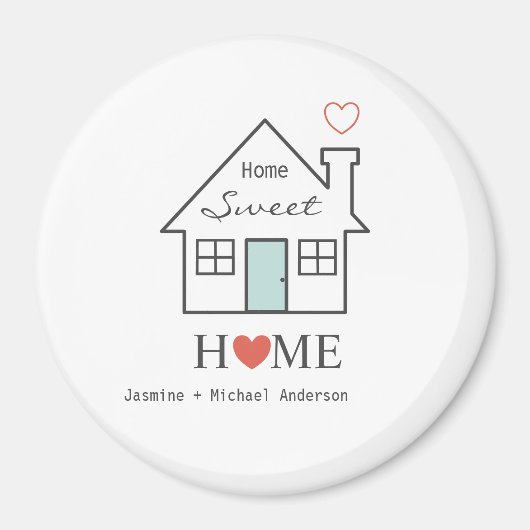 Home Sweet Home gepersonaliseerde Magnet (Voorkant)