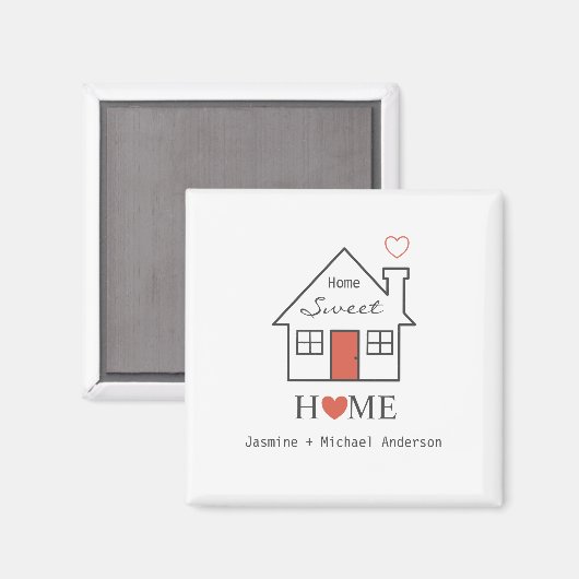 Home Sweet Home gepersonaliseerde Magnet (Voorkant / Achterkant)