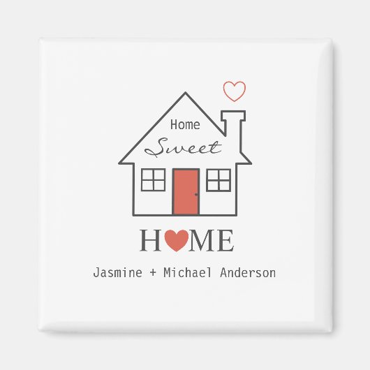 Home Sweet Home gepersonaliseerde Magnet (Voorkant)