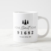 Home Sweet Home Gepersonaliseerde postcode Grote Koffiekop (Rechts)