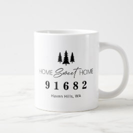 Home Sweet Home Gepersonaliseerde postcode Grote Koffiekop