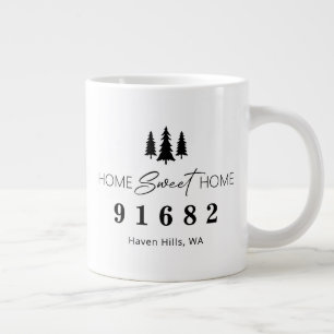 Home Sweet Home Gepersonaliseerde postcode Grote Koffiekop