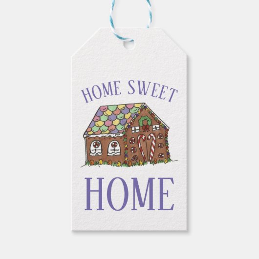 Home Sweet Home Gingerbrood House Holiday Cadeaulabel (Voorkant)