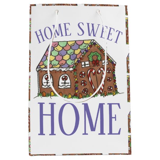 Home Sweet Home Gingerbrood House Holiday Medium Cadeauzakje (Voorkant)
