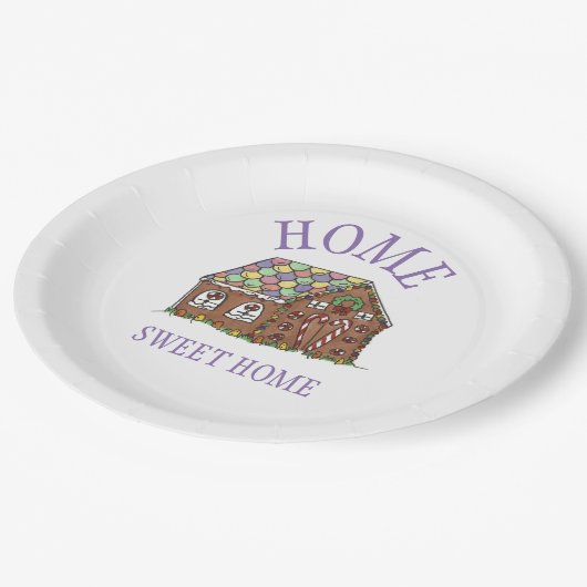 Home Sweet Home Gingerbrood House Holiday Papieren Bordje (Gekanteld)