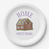 Home Sweet Home Gingerbrood House Holiday Papieren Bordje (Voorkant)