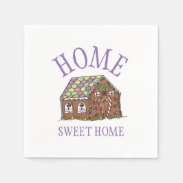 Home Sweet Home Gingerbrood House Holiday Servet