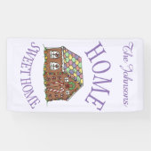 Home Sweet Home Gingerbrood House Holiday Spandoek (Horizontaal)