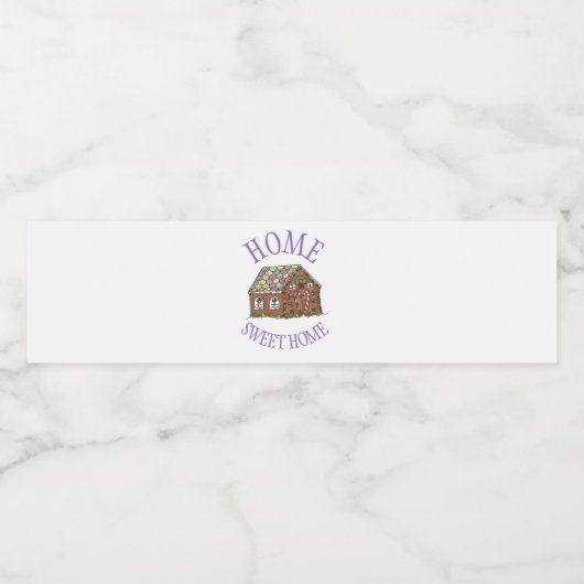Home Sweet Home Gingerbrood House Holiday Waterfles Etiket (Enkel label)