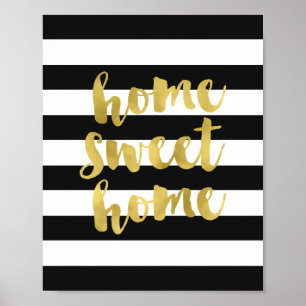 Home Sweet Home Gold Art Print