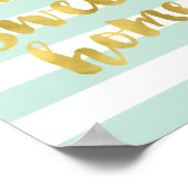 Home Sweet Home Gold en Mint | Art Print (Hoek)