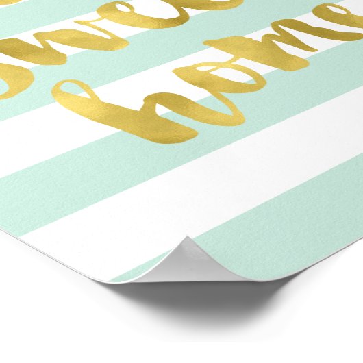 Home Sweet Home Gold en Mint | Art Print (Hoek)