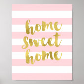 Home Sweet Home Gold en Roze | Art Print (Voorkant)